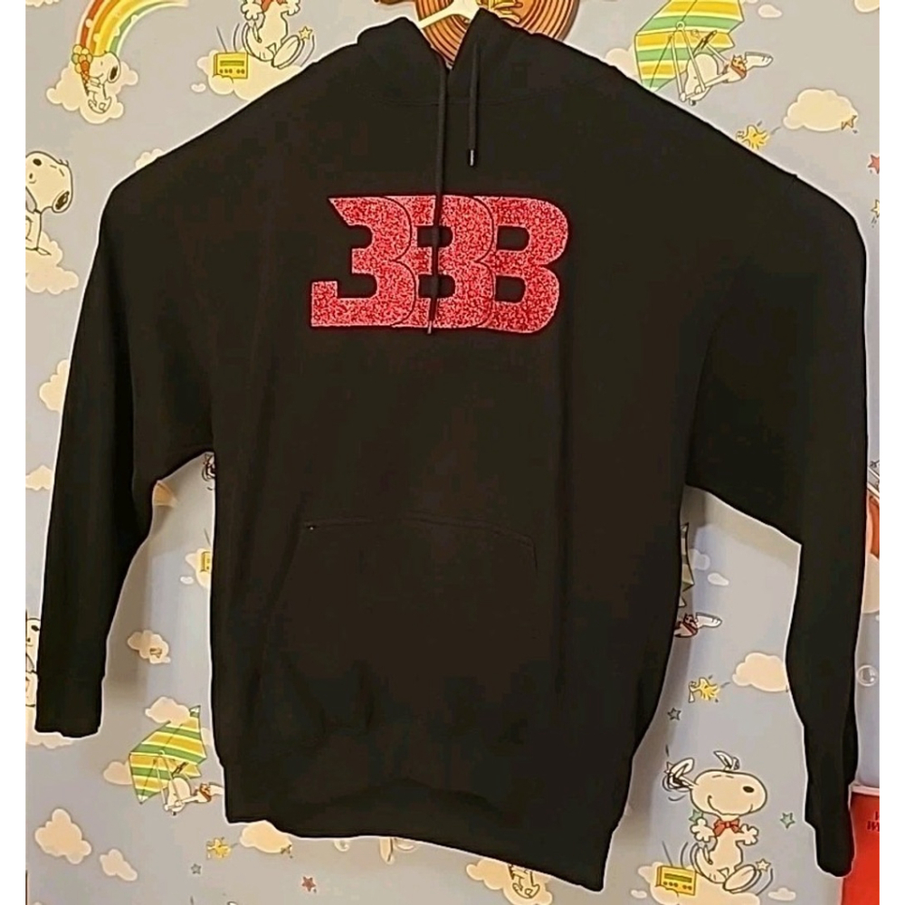 Big Baller Brand Diamond Hoodie Black & Red Adult Size Large Sweater Sweatshirt